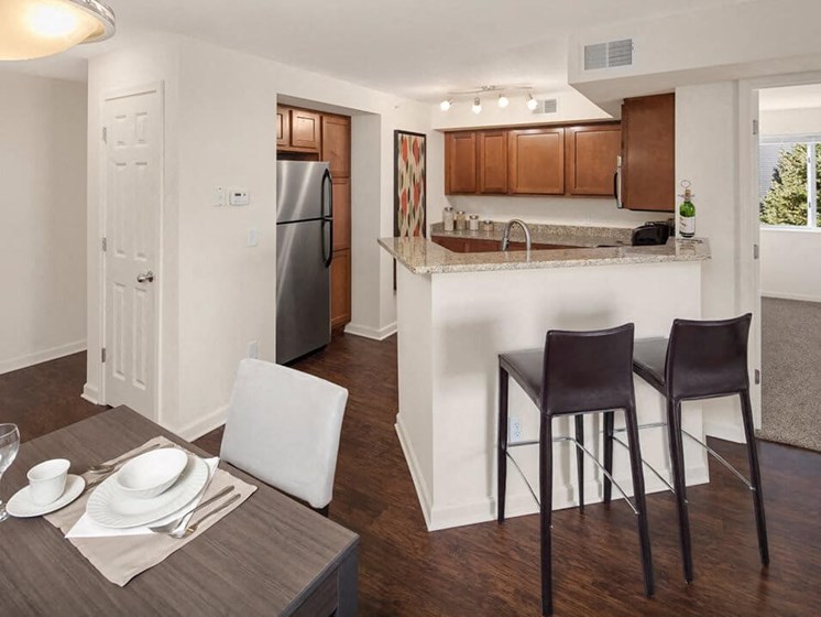 kitchen at Woodland RIdge apartments
